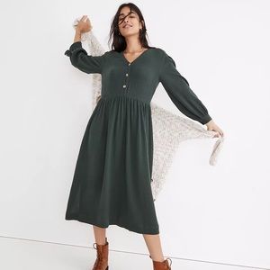 Madewell Lightspun Button-Front MIDI Dress